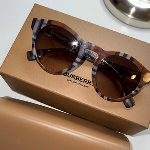 Burberry Checkered Sunglasses with Brown Lenses